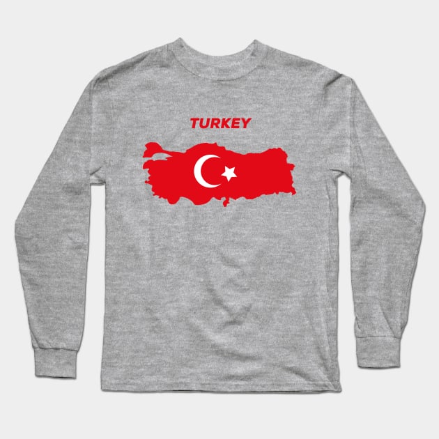 Turkey map flag Long Sleeve T-Shirt by maro_00